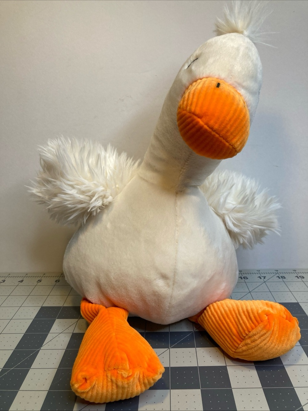 Gigglescape Goose Plush White Orange Feet Easter Stuffed Geese Duck 15”